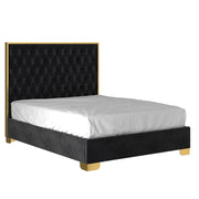 Lucille Bed in Black and Gold - Box Spring Required